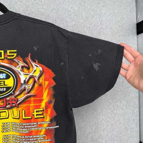 Nascar VTG Nextel Cup Series T Shirt Size M Black 2005 Graphic Distressed Flame - Picture 4 of 13